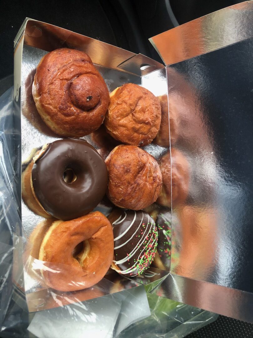 Delicious donuts with chocolate glaze