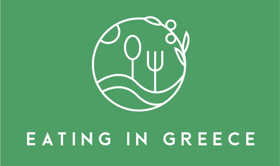 Logo with spoon, fork, and leaf on green background.