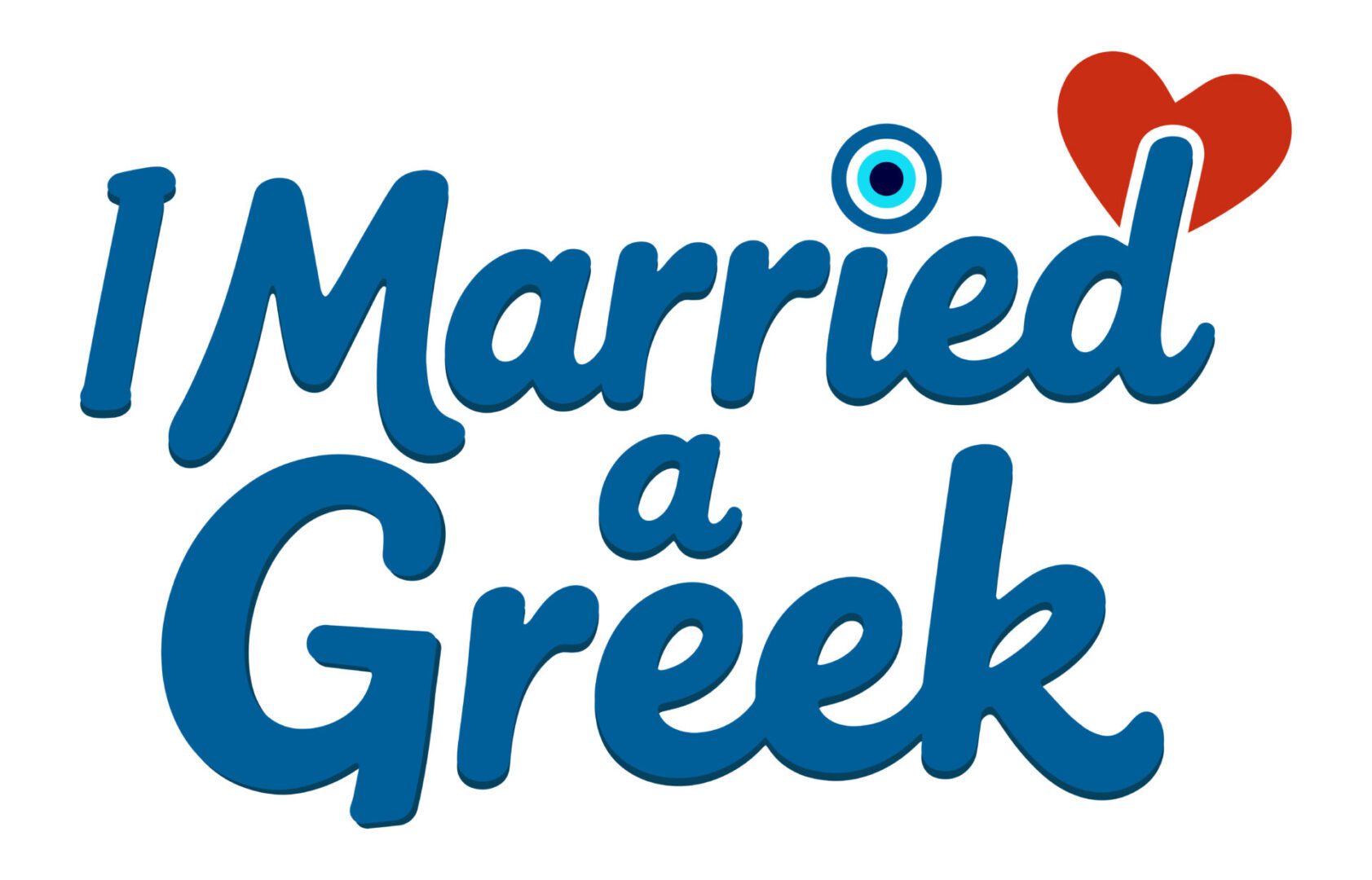 Logo of the movie 'My Big Fat Greek Wedding' with playful typography and a small flower.