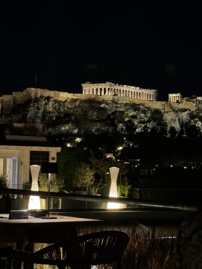 Acropolis under night sky, Athens